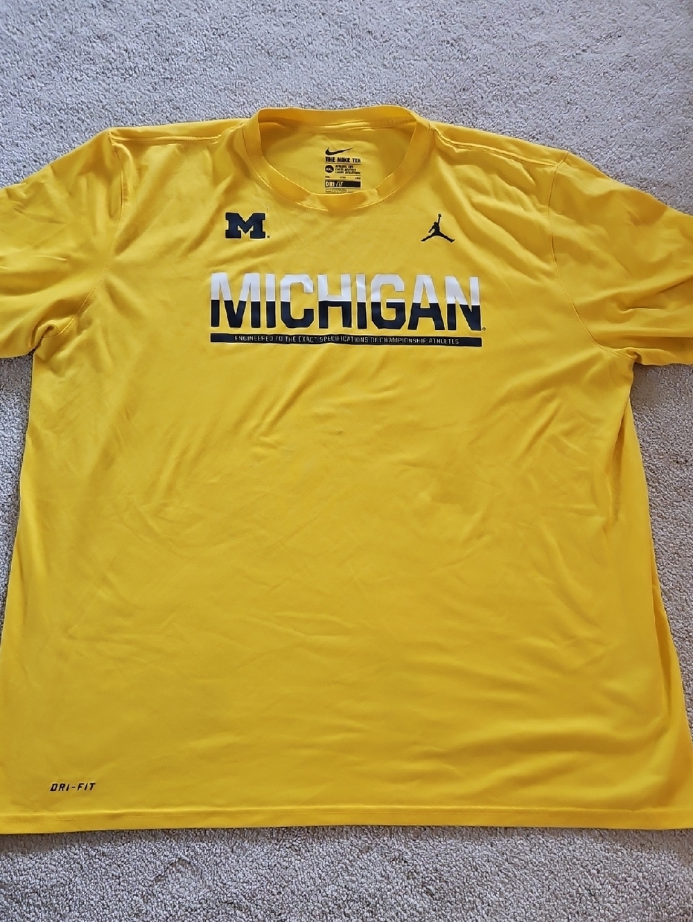 Nike Jordan Michigan Yellow Dri-FIT T-Shirt